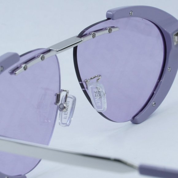 NEW FENDI FE40042U 81U VIOLET SILVER/LILAC MIRROR WITH FF PATTERN SUNGLASSES - Picture 6 of 12